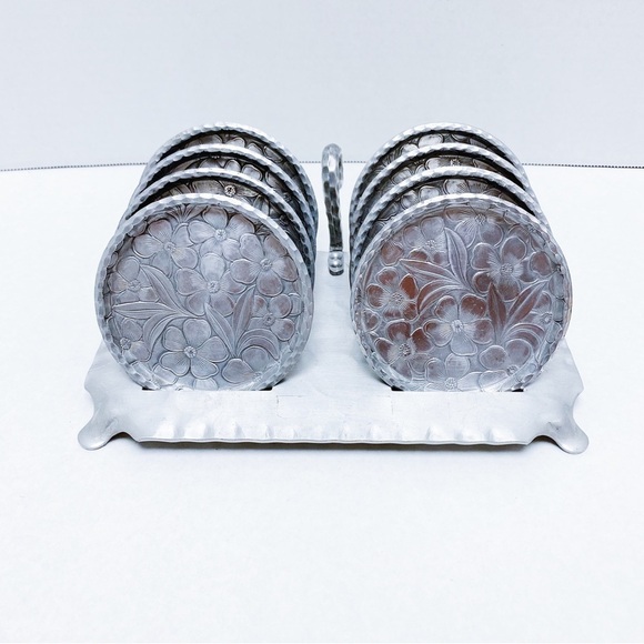 Vintage - Everlast Aluminum Coaster Set of 8 with Stand - Picture 1 of 5